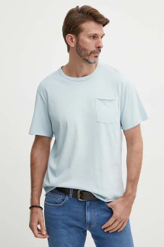 niebieski Pepe Jeans t-shirt bawełniany Single Carrinson