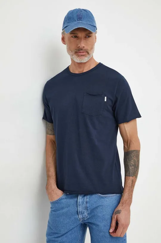 mornarsko modra Bombažna kratka majica Pepe Jeans Single Carrinson Moški