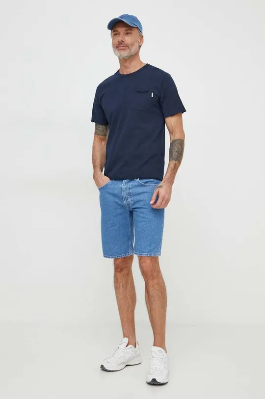 Βαμβακερό μπλουζάκι Pepe Jeans Single Carrinson σκούρο μπλε