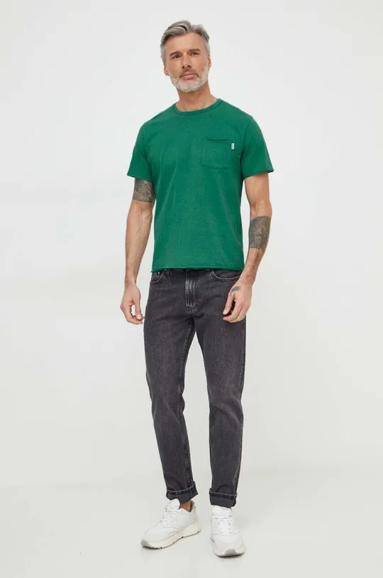 Bombažna kratka majica Pepe Jeans Single Carrinson zelena