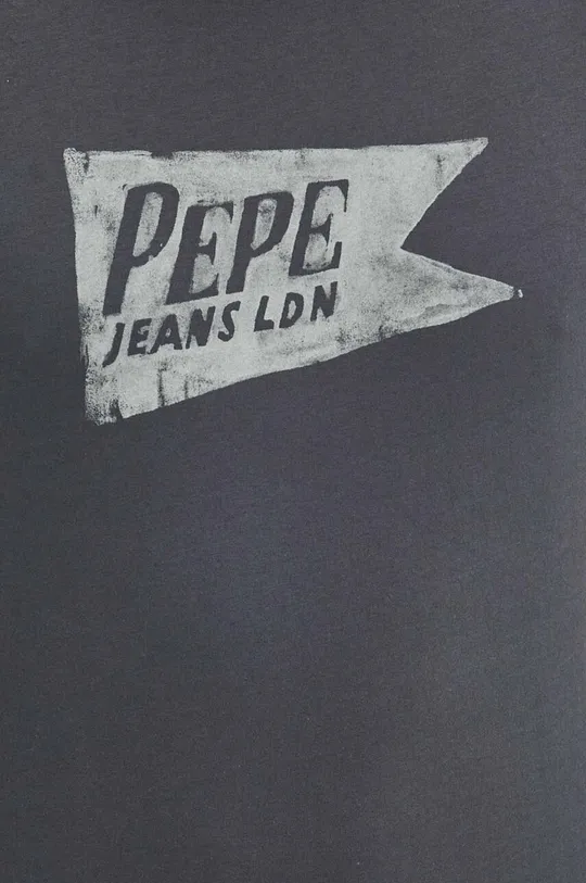 siva Bombažna kratka majica Pepe Jeans SINGLE CARDIFF