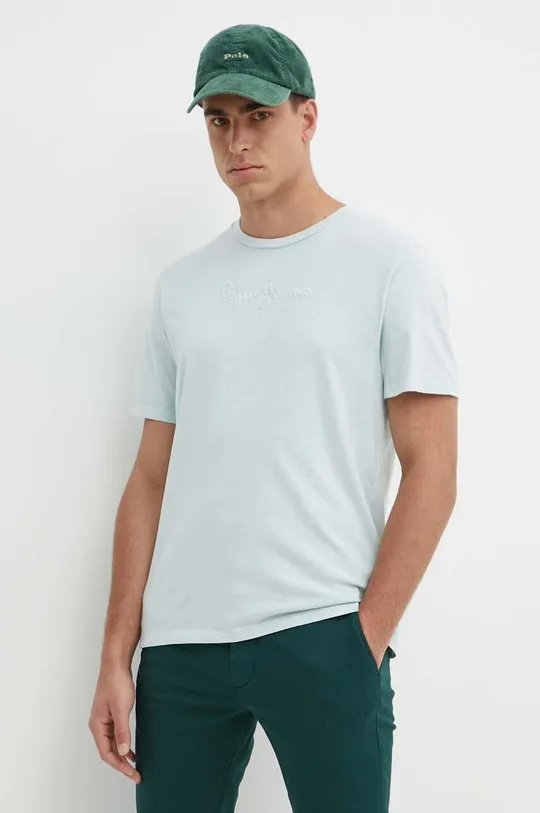 turkusowy Pepe Jeans t-shirt bawełniany Męski