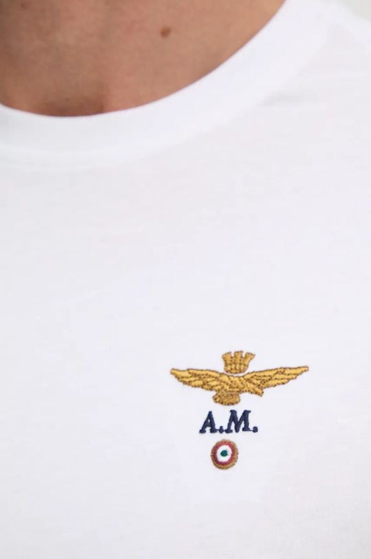 Aeronautica Militare t-shirt in cotone TS1580J372 bianco