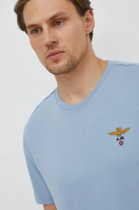 niebieski Aeronautica Militare t-shirt bawełniany