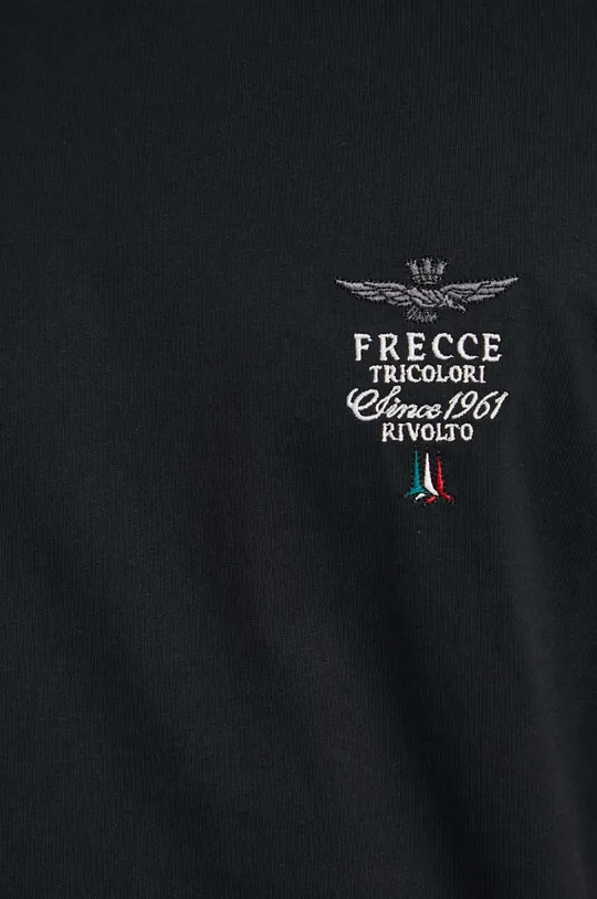 μαύρο Βαμβακερό μπλουζάκι Aeronautica Militare
