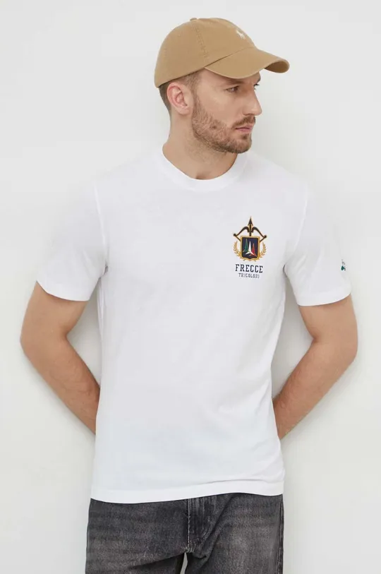 Βαμβακερό μπλουζάκι Aeronautica Militare λευκό