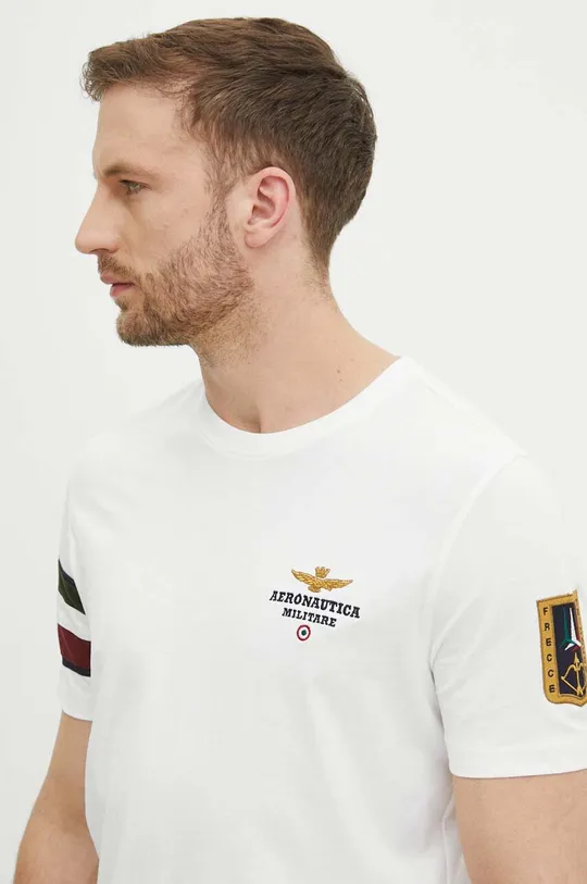 fehér Aeronautica Militare pamut póló