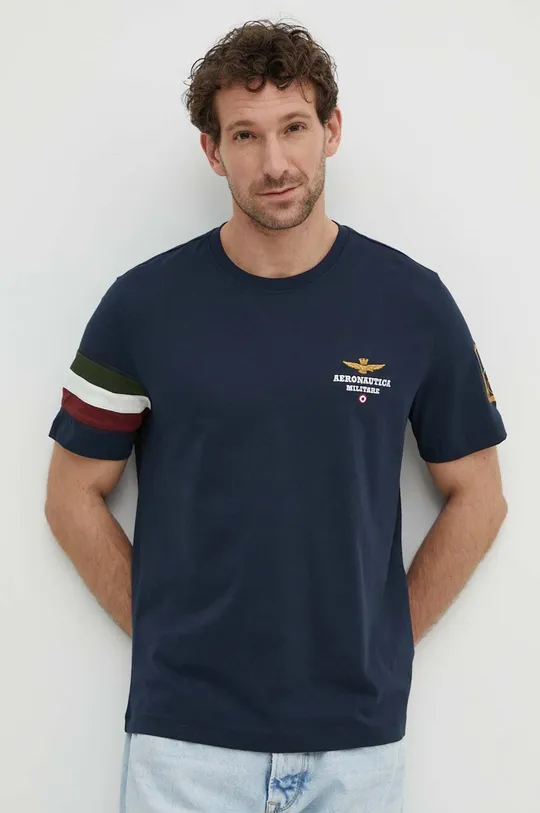 mornarsko plava Pamučna majica Aeronautica Militare Muški