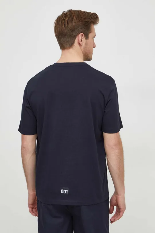 Βαμβακερό μπλουζάκι Armani Exchange σκούρο μπλε