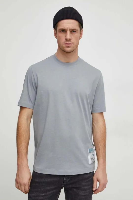 szary Armani Exchange t-shirt bawełniany Męski