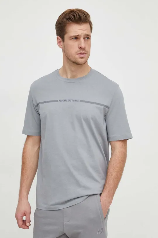 sivá Bavlnené tričko Armani Exchange