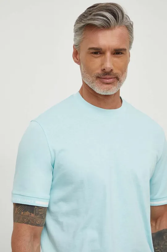 μπλε Βαμβακερό μπλουζάκι Armani Exchange