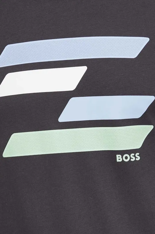 siva Bombažna kratka majica Boss Green