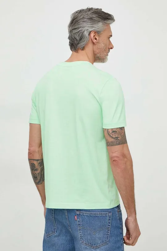Bombažna kratka majica Boss Green zelena
