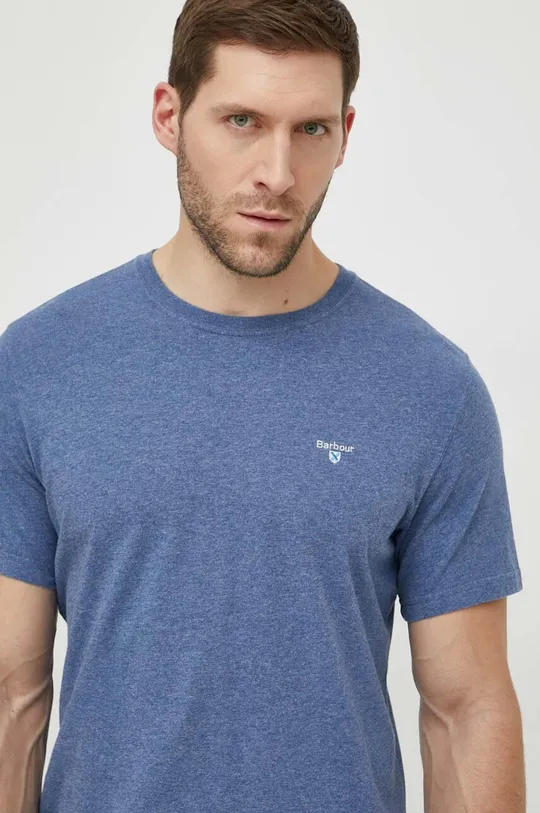niebieski Barbour t-shirt bawełniany Męski