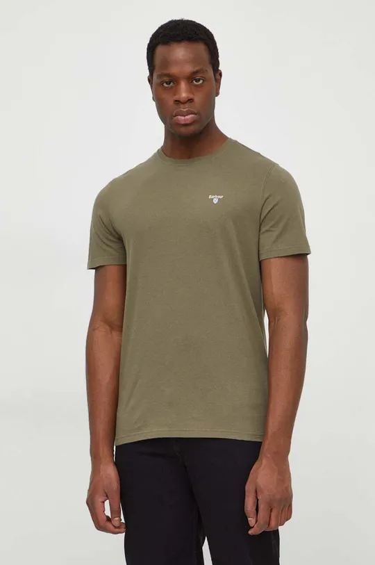zielony Barbour t-shirt bawełniany