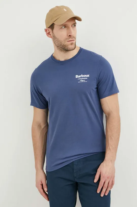 блакитний Бавовняна футболка Barbour