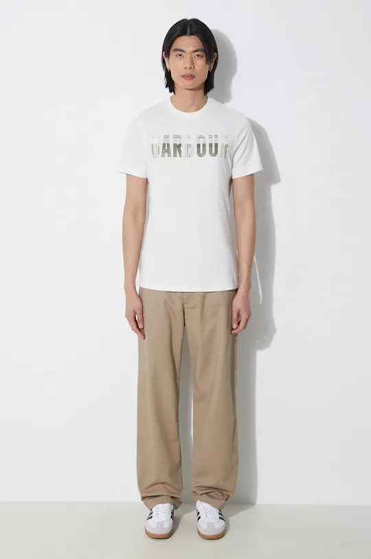 Barbour t-shirt in cotone beige