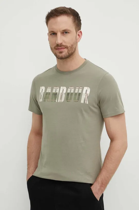 Бавовняна футболка Barbour зелений
