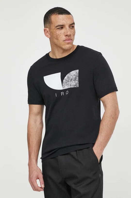 czarny IRO t-shirt bawełniany Męski