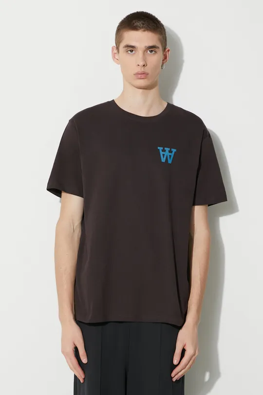brown Wood Wood cotton t-shirt Ace Chest Print