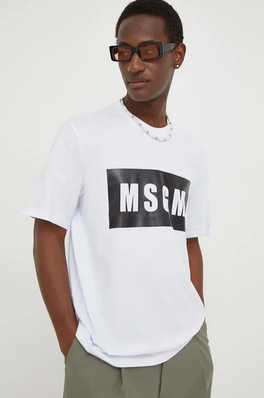 biela Bavlnené tričko MSGM