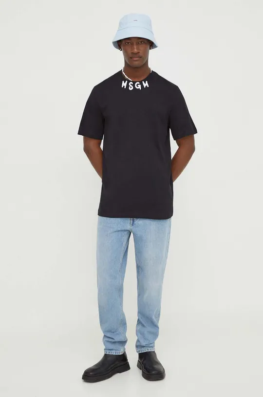 Βαμβακερό μπλουζάκι MSGM μαύρο