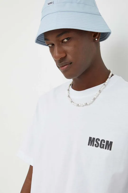 bela Bombažna kratka majica MSGM