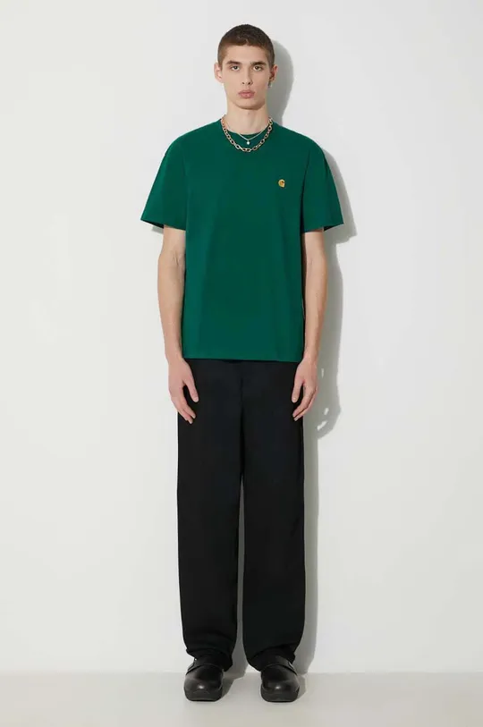 Carhartt WIP tricou din bumbac S/S Chase T-Shirt verde