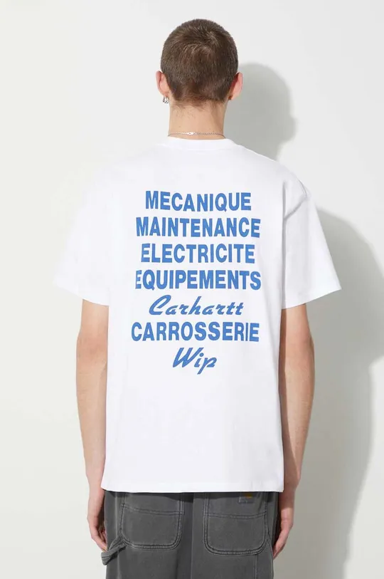 alb Carhartt WIP tricou din bumbac S/S Mechanics T-Shirt