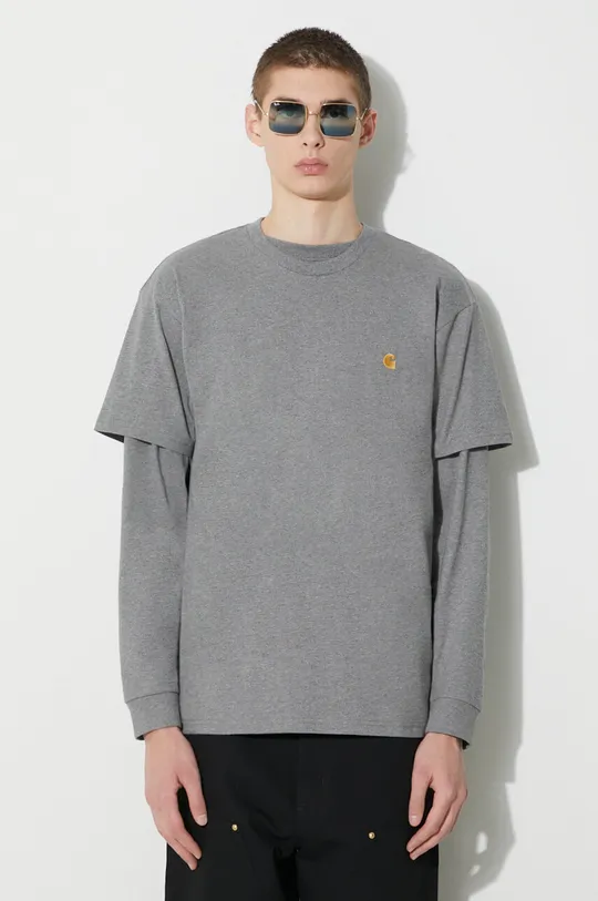 Carhartt WIP t-shirt in cotone S/S Chase T-Shirt grigio