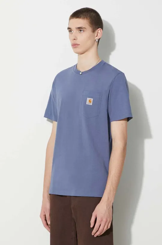 niebieski Carhartt WIP t-shirt bawełniany S/S Pocket T-Shirt
