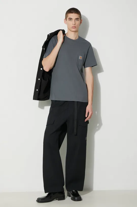 gray Carhartt WIP cotton t-shirt S/S Pocket T-Shirt Men’s