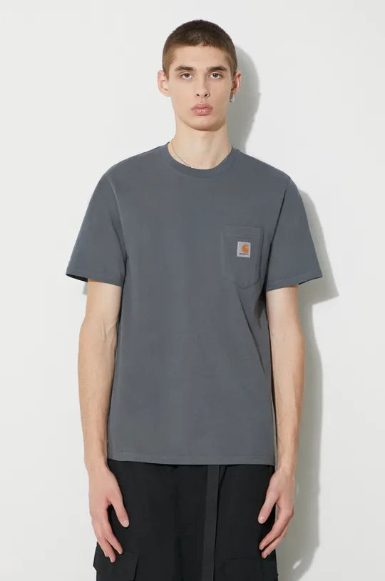 Carhartt WIP t-shirt in cotone S/S Pocket T-Shirt grigio