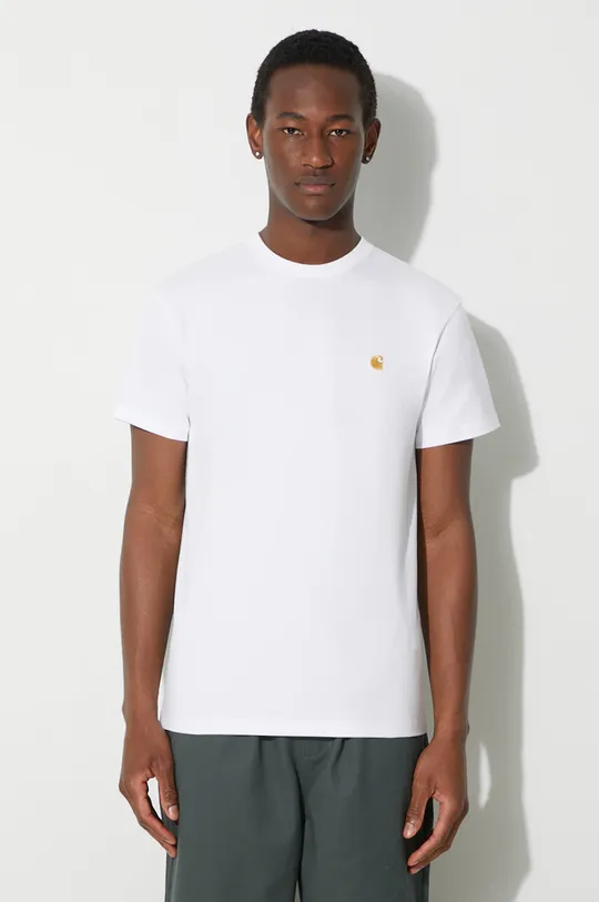 белый Хлопковая футболка Carhartt WIP S/S Chase T-Shirt Мужской