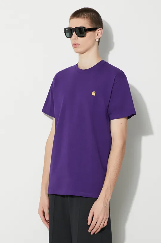 violet Carhartt WIP tricou din bumbac S/S Chase T-Shirt