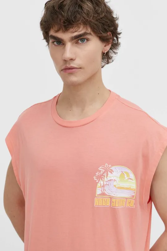 różowy Hugo Blue t-shirt bawełniany