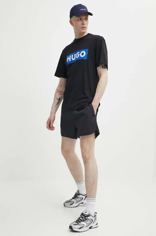 Хлопковая футболка Hugo Blue чёрный