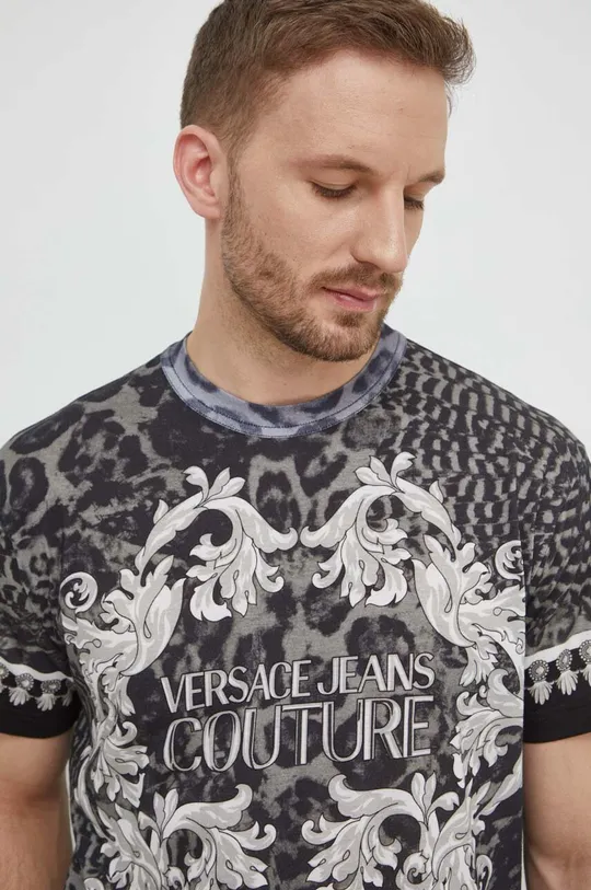 sivá Bavlnené tričko Versace Jeans Couture
