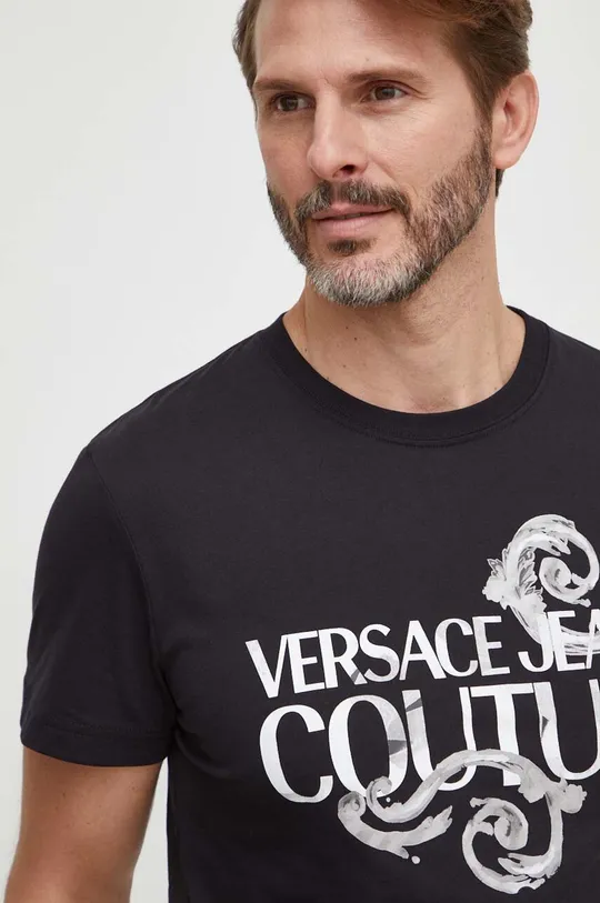 fekete Versace Jeans Couture pamut póló