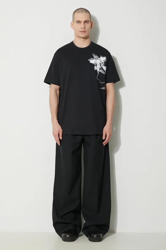 Бавовняна футболка Y-3 Graphic Short Sleeve Tee 1 чорний