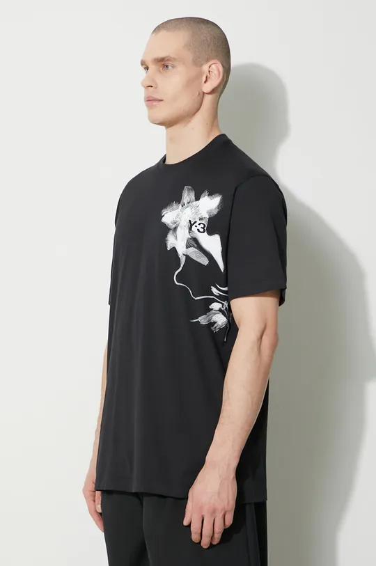 negru Y-3 tricou din bumbac Graphic Short Sleeve Tee 1