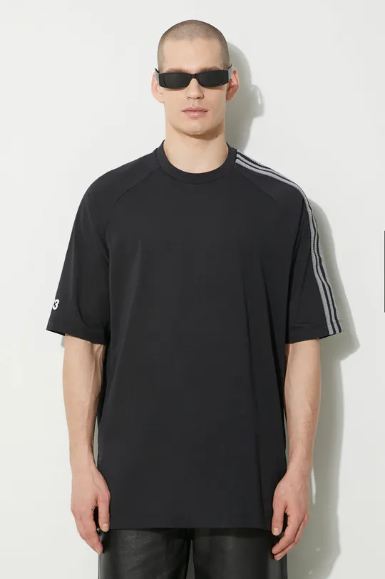 black Y-3 t-shirt 3-Stripes Short Sleeve Tee Men’s