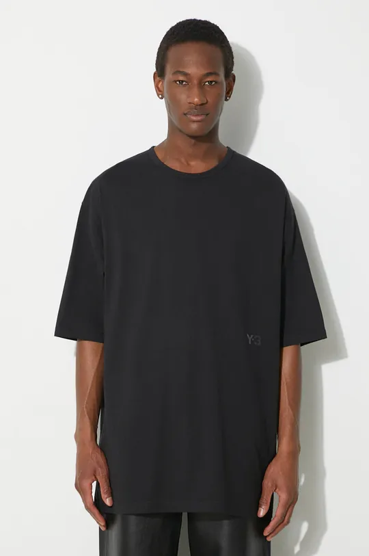 czarny Y-3 t-shirt bawełniany Boxy Tee Męski