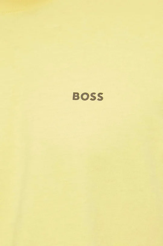 rumena Bombažna kratka majica Boss Orange