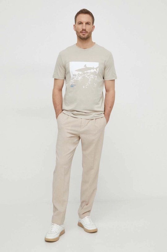 Boss Orange t-shirt in cotone beige