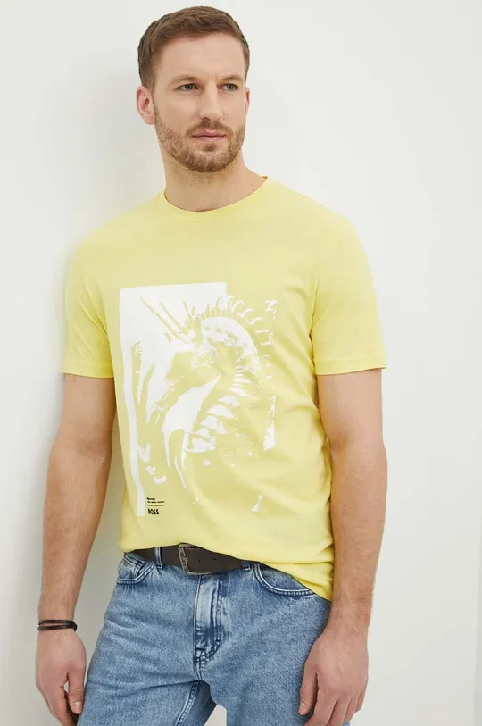 giallo Boss Orange t-shirt in cotone Uomo