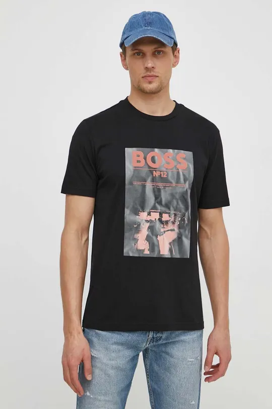 Хлопковая футболка Boss Orange 100% Хлопок