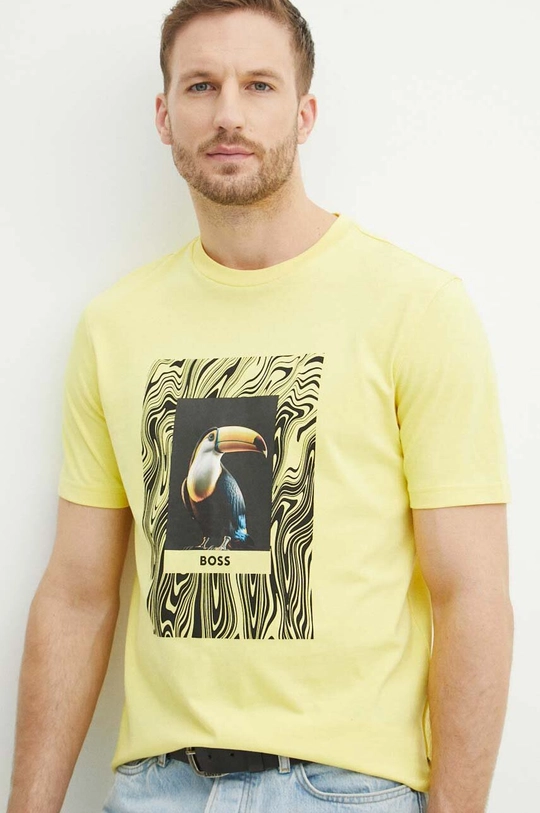 giallo Boss Orange t-shirt in cotone Uomo