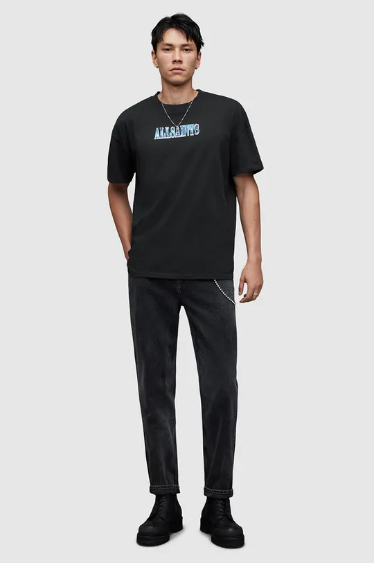 czarny AllSaints t-shirt bawełniany Quasar